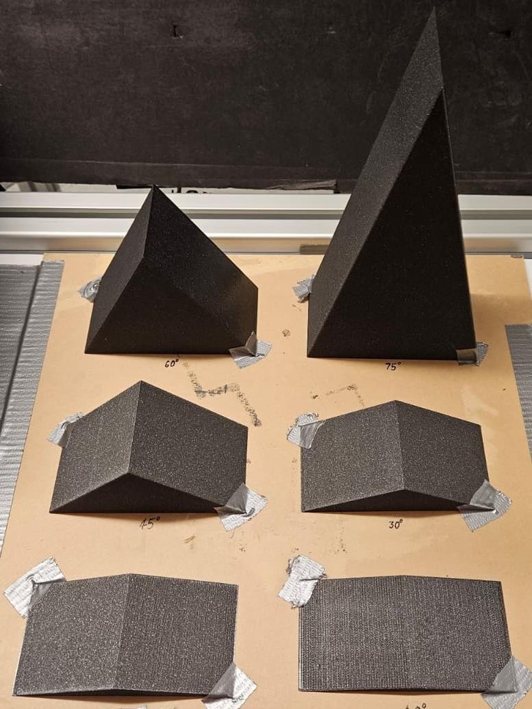 3D printed wedges with known angular profiles